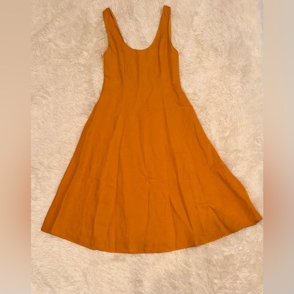 NWOT Vince Paneled Scoop Neck sleeveless Dress yellow midi Size M - Picture 5 of 8